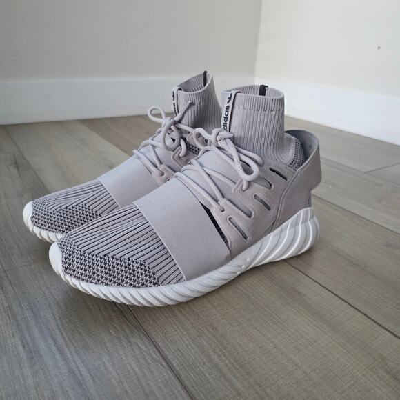 adidas Originals Tubular Doom Winter Grey Primeknit Sock Trainers Men Sz 10.5 US